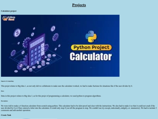projects screenshot