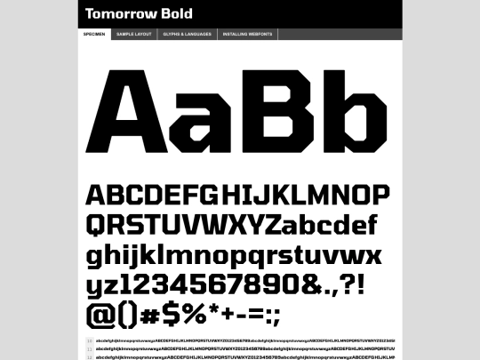 fonts/webfontkit-20250118-030508/tomorrow-bold-demo screenshot