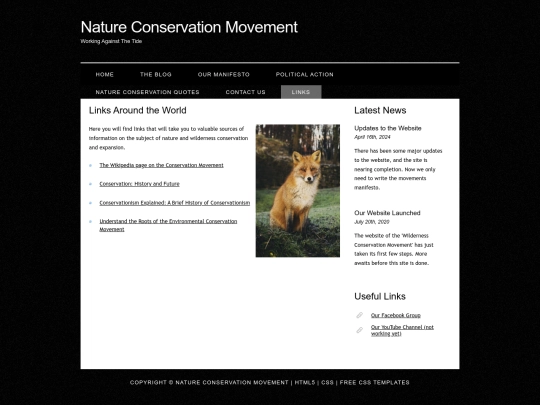 links screenshot