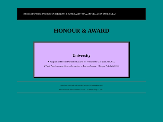 award screenshot