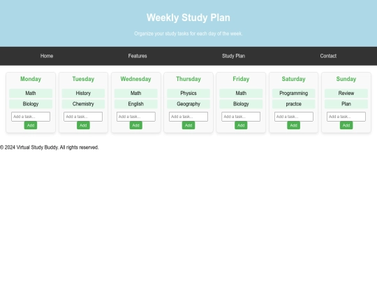 study buddy/studyplan screenshot