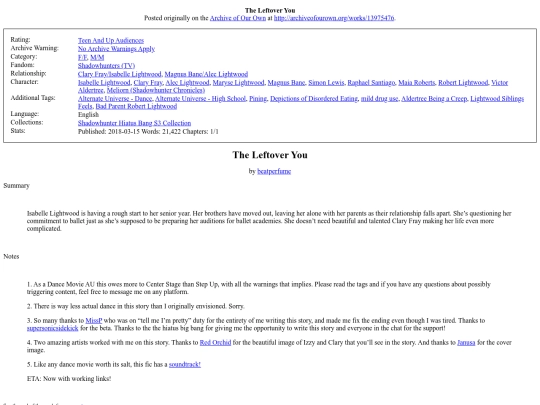 fic/The Leftover You screenshot