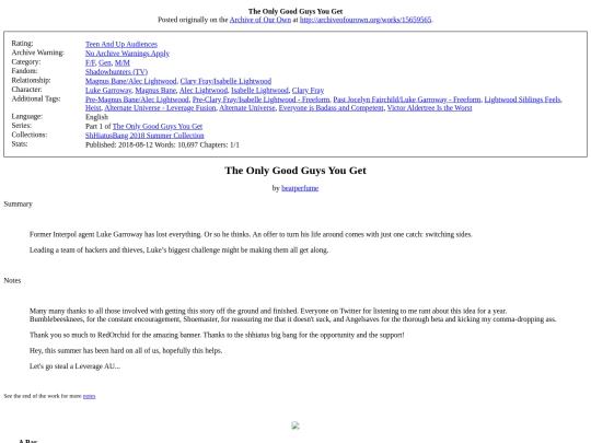 fic/The Only Good Guys You screenshot
