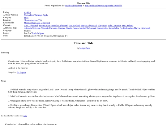 fic/Time and Tide screenshot