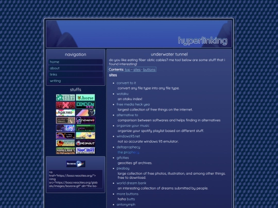 links screenshot