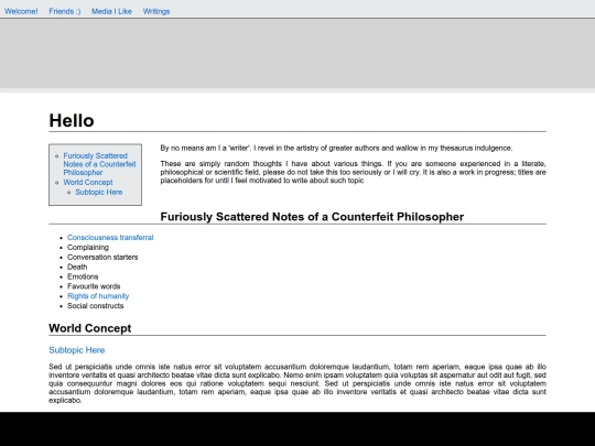 writings screenshot