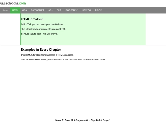 Grupo 1 /W3schools screenshot