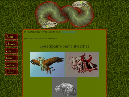 pages/commissions screenshot