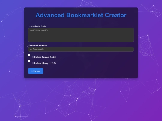 projects/AdvancedBookmarkletCreator screenshot