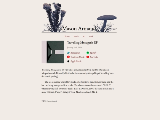 music/travelling-menagerie screenshot