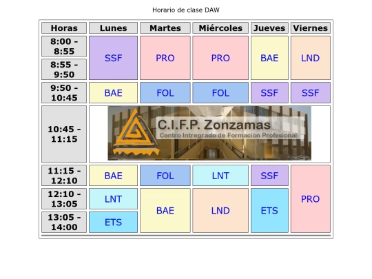 HTML Y CSS/horario/html screenshot