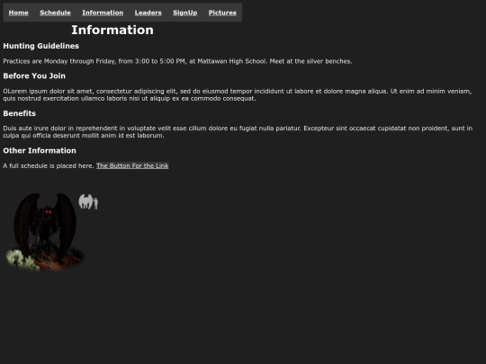 assignments/finalproject/information screenshot