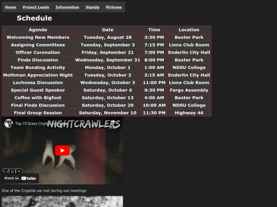 assignments/finalproject/schedule screenshot