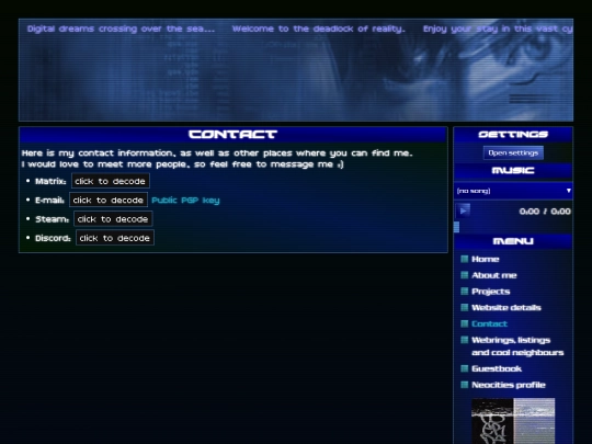 main/contact screenshot