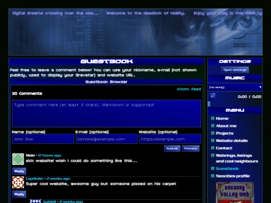 main/guestbook screenshot
