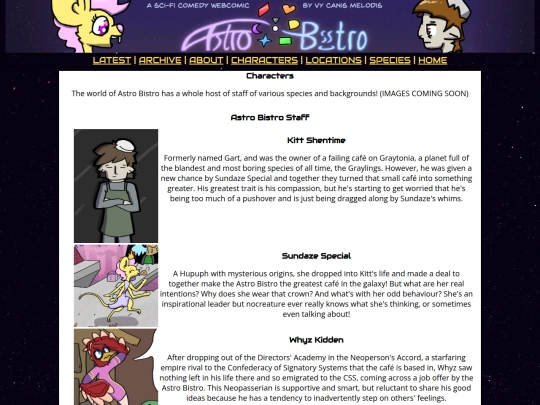 astrobistro/characters screenshot