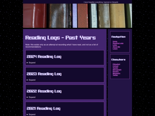 archives/readinglogs screenshot