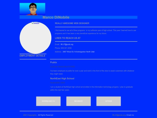 About Page screenshot