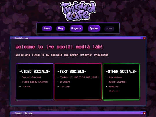 Socials screenshot