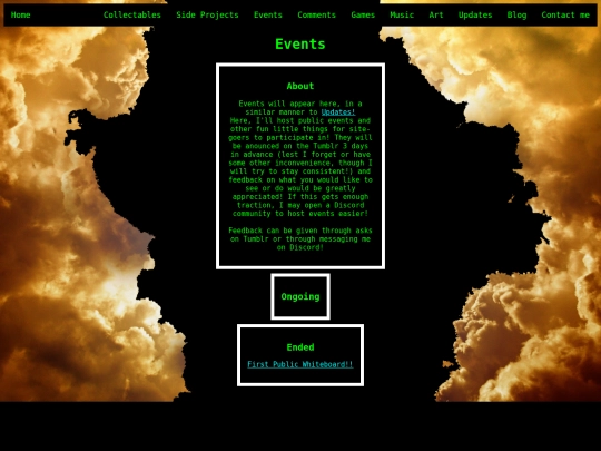 events screenshot