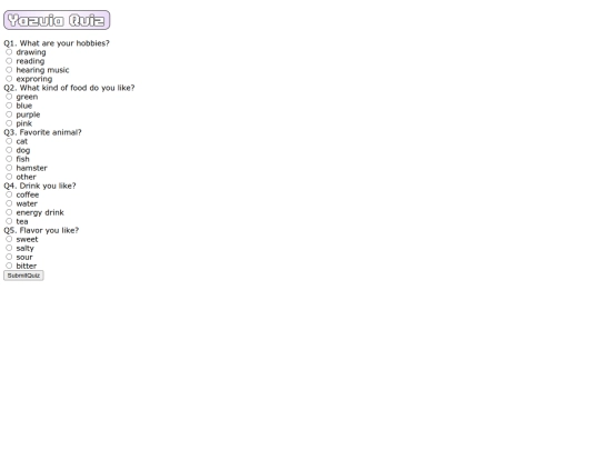 Quizzes/Yazuquiz screenshot