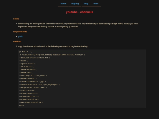 ripping/youtube/channels screenshot