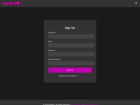 signup screenshot