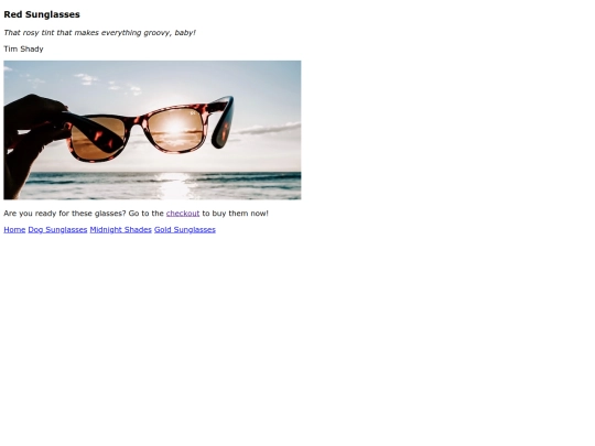 shady shop/pages/redsunglasses screenshot