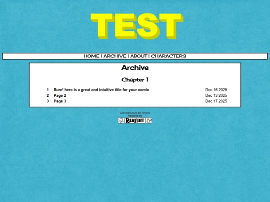 Comics/archive screenshot