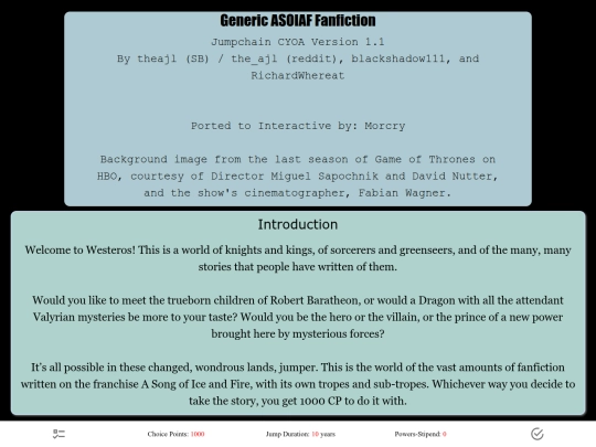 CYOA/ASOIAF_Fanfiction screenshot
