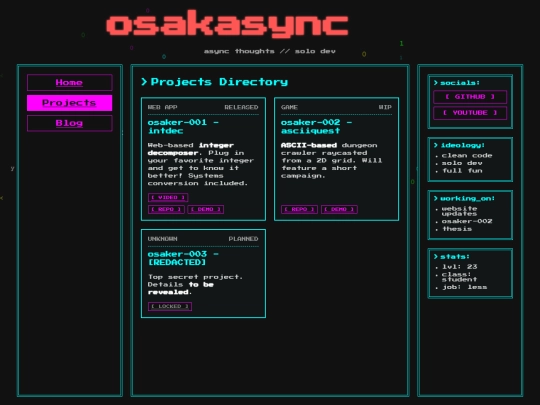 projects screenshot