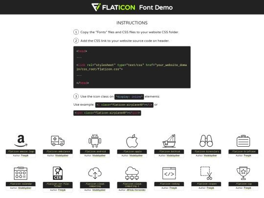 fonts/flaticon screenshot