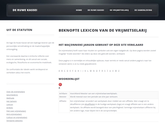 html/devrijmetselarij/lexiconVrijmetselarij screenshot