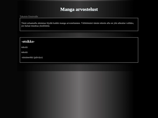 kirjalajittelu/manga screenshot