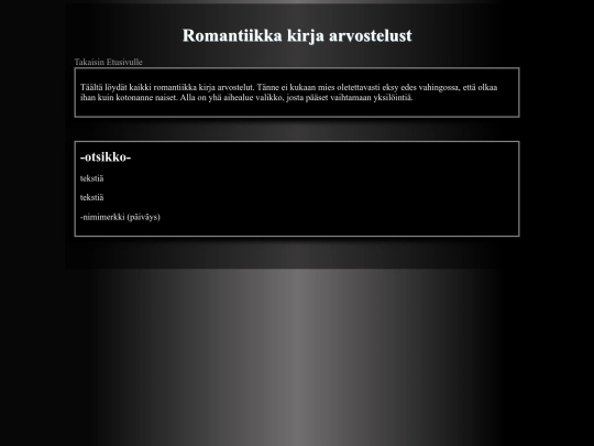 kirjalajittelu/romantiikka screenshot