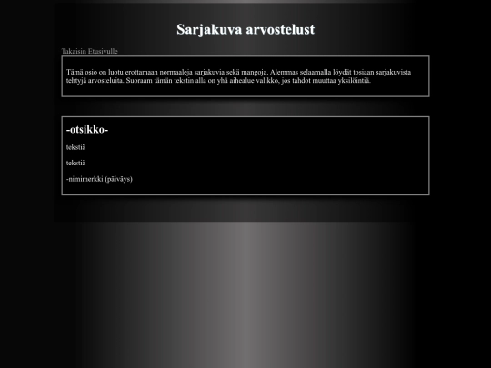kirjalajittelu/sarjakuvat screenshot