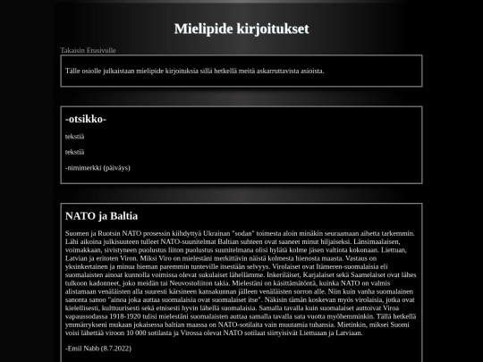 mielipiteet screenshot