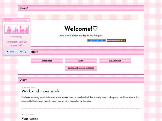 Diary screenshot