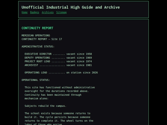 operations-continuity-report screenshot