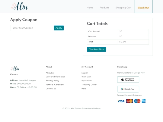 check-out screenshot