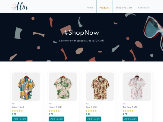 products screenshot