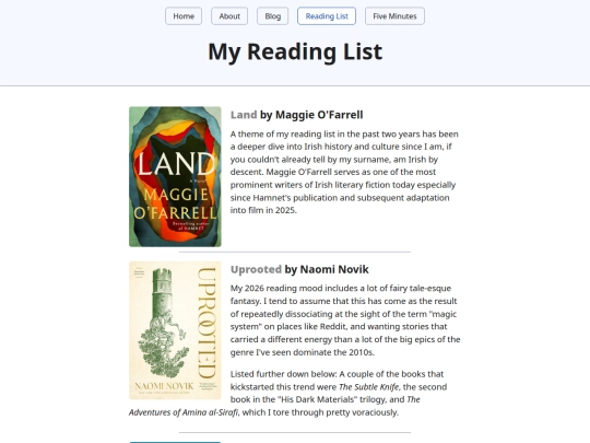 reading-list screenshot