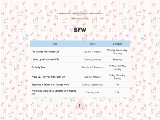 schedule screenshot