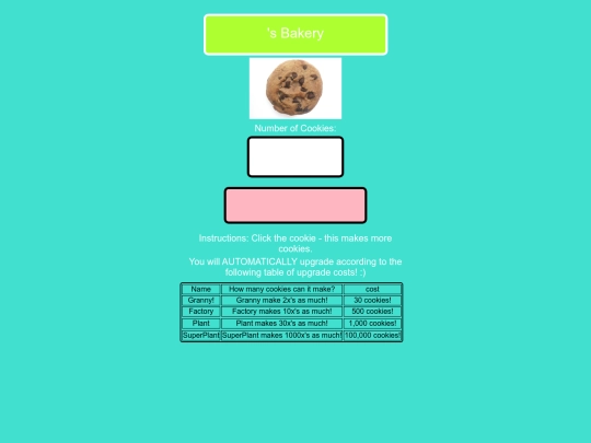 CookieClickerExample screenshot