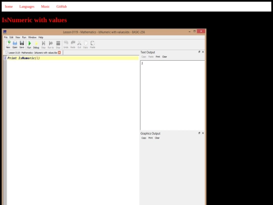 basic256tutorials/examples/lesson-0119-mathematics-isnumeric-with-values screenshot