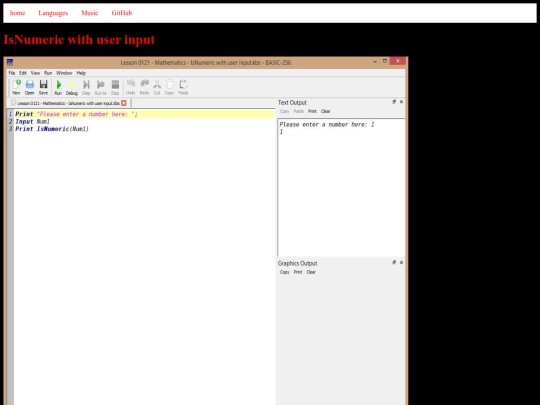 basic256tutorials/examples/lesson-0121-mathematics-isnumeric-with-user-input screenshot