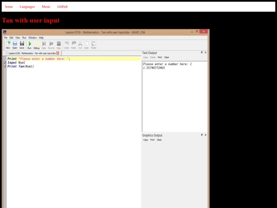 basic256tutorials/examples/lesson-0150-mathematics-tan-with-user-input screenshot