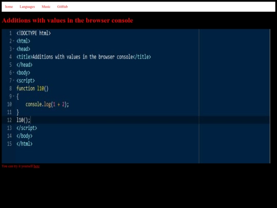 javascriptexamples/examples/lesson-0010-additions-with-values-in-the-browser-console screenshot
