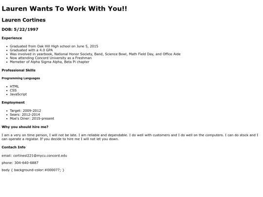 resume screenshot