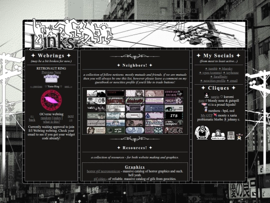 links screenshot